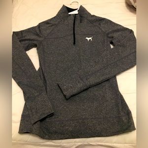 PINK Victoria Secret Size Small Half Zip Track Jacket Gray